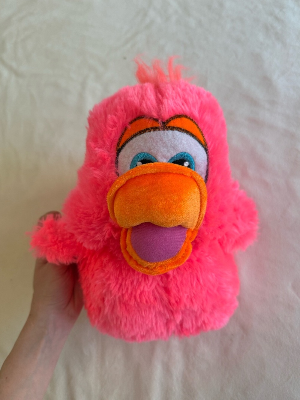Neon Pink Plush Duck Stuffed Animal Soft Toy 13” Tall